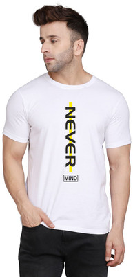 SLOWLORIS Typography Men Round Neck White T-Shirt