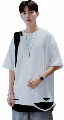 Rb azad Solid Men Round Neck White T-Shirt