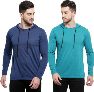 Tresna Trending Solid Men Hooded Neck Multicolor T-Shirt