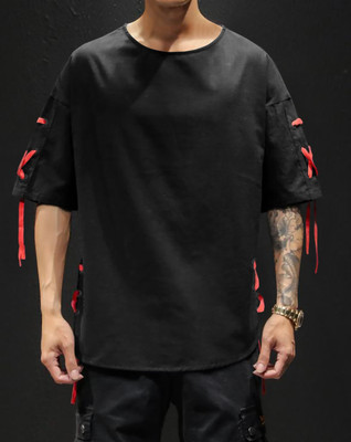 EyeBogler Typography Men Round Neck Black T-Shirt