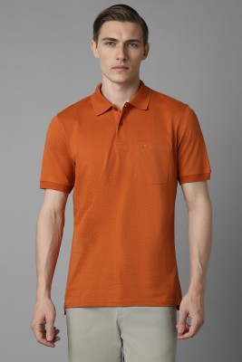 LOUIS PHILIPPE Self Design Men Polo Neck Orange T-Shirt