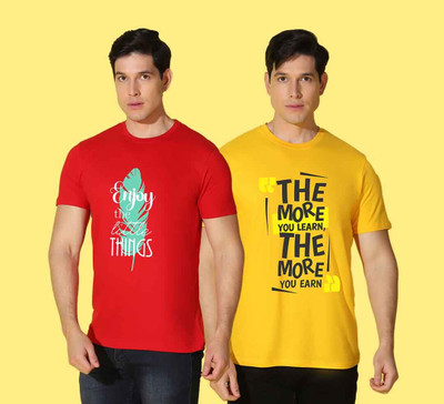 WOOSTRO Graphic Print Men Round Neck Multicolor T-Shirt