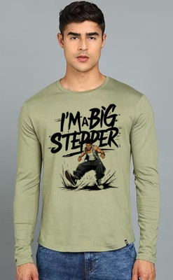 HouseOfCommon Printed Men Round Neck Light Green T-Shirt