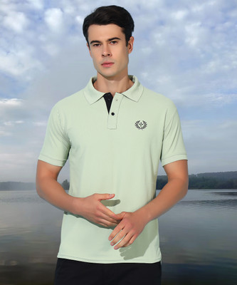 METRONAUT Self Design Men Polo Neck Light Green T-Shirt