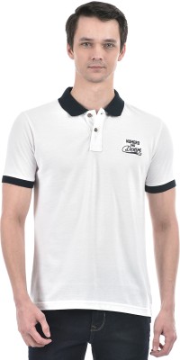 NUMERO UNO Solid Men Polo Neck White T-Shirt