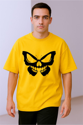 goodsign Printed Men Round Neck Yellow T-Shirt