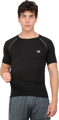NINQ Sporty Men Round Neck Black T-Shirt