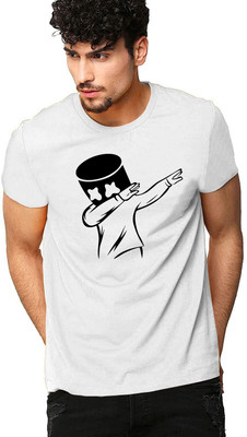 sms creation Printed Men Round Neck White T-Shirt