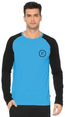SM SHAYAM CREATION Colorblock Men Round Neck Blue T-Shirt
