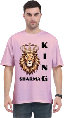 radhu fashions Printed Men Round Neck Pink T-Shirt