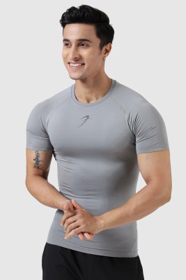 FuaarK Solid Men Round Neck Reversible Grey T-Shirt