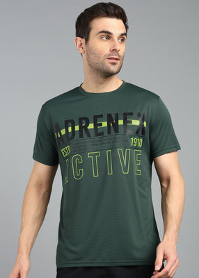 Adrenex Printed Men Round Neck Multicolor T-Shirt
