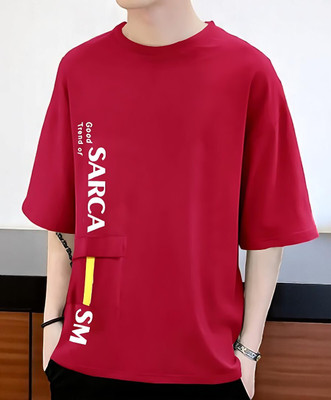 FASHIUM Printed Men Round Neck Red T-Shirt