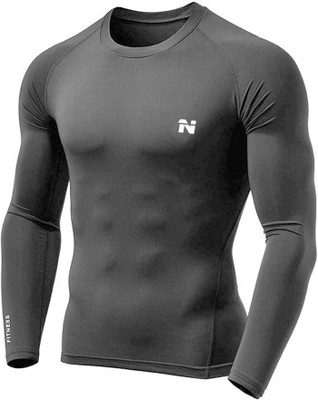 NINQ Solid Men Round Neck Blue T-Shirt