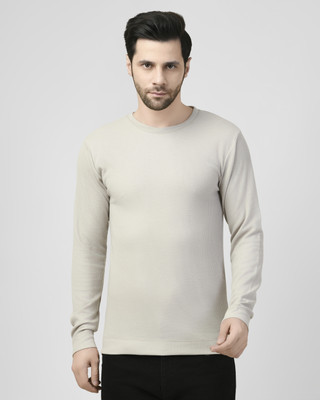 SMASH SMART WEAR Solid Men Crew Neck White T-Shirt