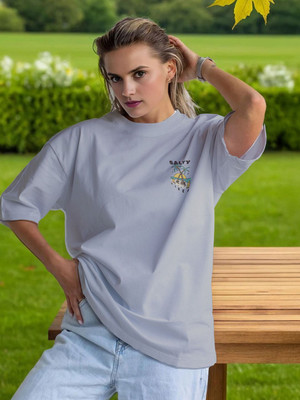 Moda Rapido Solid Women Round Neck Grey T-Shirt