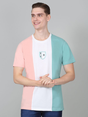 CANTABIL Colorblock Men Round Neck Pink T-Shirt