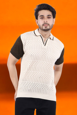 LWALS Self Design Men Polo Neck Multicolor T-Shirt