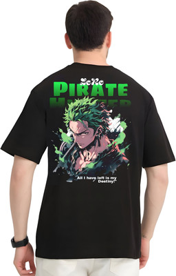 Mr Anime Printed Men Round Neck Black T-Shirt