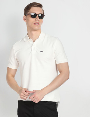Arrow Sport Solid Men Polo Neck White T-Shirt