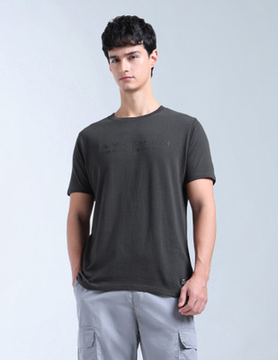 FLYING MACHINE Graphic Print Men Round Neck Grey T-Shirt