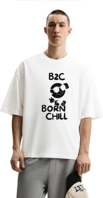 KS IMPEX Self Design Men Round Neck White T-Shirt