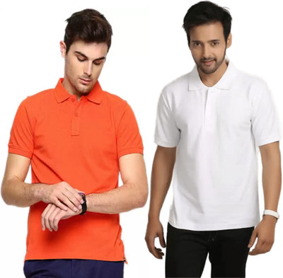 Cloroot Solid Men Polo Neck Multicolor T-Shirt