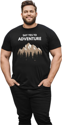 KART BLACK Self Design Men Round Neck Black T-Shirt