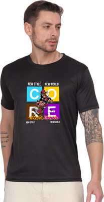 KARNENTERPRISES Printed Men Round Neck Black T-Shirt