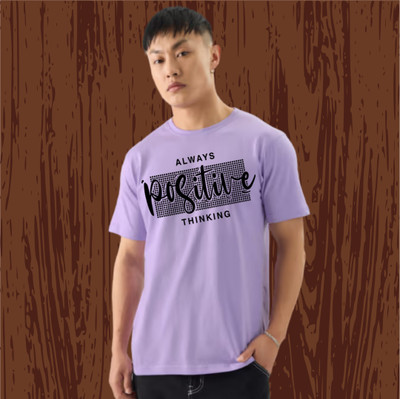 RARFASHIONATER Printed Men Round Neck Purple T-Shirt