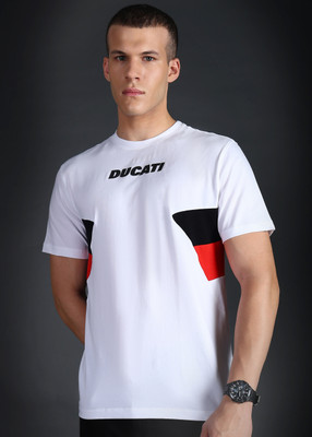 DUCATI Printed Men Round Neck White T-Shirt