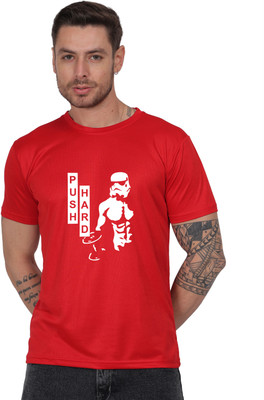 Fabrio Graphic Print Men Round Neck Red T-Shirt