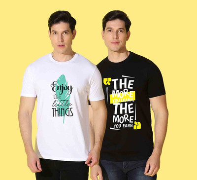WOOSTRO Typography Men Round Neck Multicolor T-Shirt