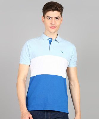 Allen Solly Colorblock Men Polo Neck White T-Shirt