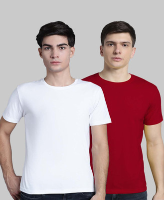 FBAR Solid Men Round Neck Multicolor T-Shirt