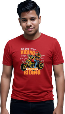 R and S Creations Graphic Print Men Round Neck Red T-Shirt