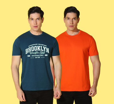 WOOSTRO Typography, Solid Men Round Neck Multicolor T-Shirt