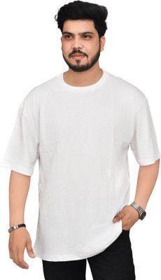 EVERLY Solid Men Round Neck White T-Shirt