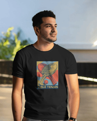 VASAL Printed Men Round Neck Black T-Shirt