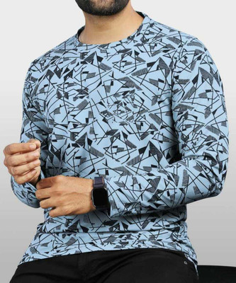 Magpy Printed Men Round Neck Blue T-Shirt