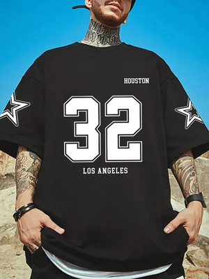 Benny Brooks Printed Men Round Neck Black T-Shirt
