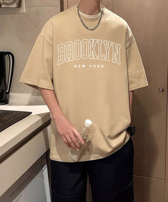 Cool Plus Printed Men Round Neck Beige T-Shirt