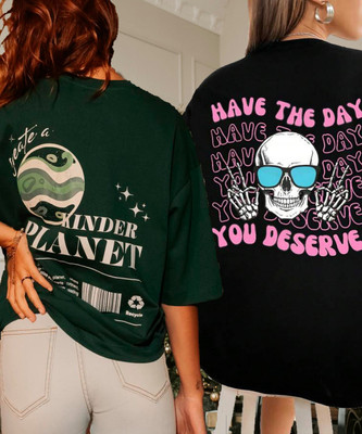 HELL BOUND Printed Women Round Neck Multicolor T-Shirt