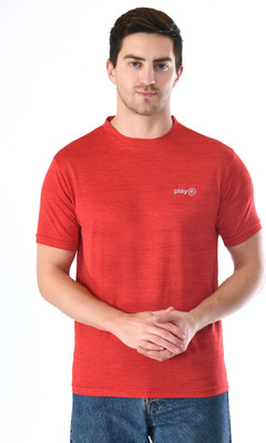 playR Printed Men Round Neck Red T-Shirt