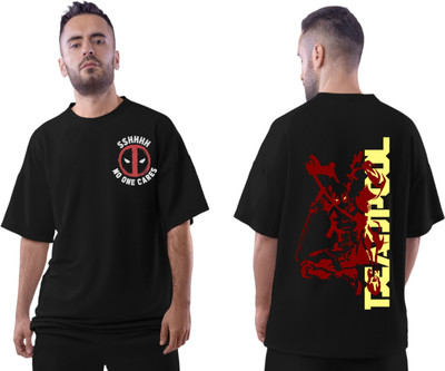 Be Crazyy Printed Men Round Neck Black T-Shirt