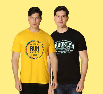 WOOSTRO Graphic Print Men Round Neck Multicolor T-Shirt