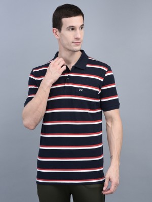 Force NXT Striped Men Polo Neck Multicolor T-Shirt