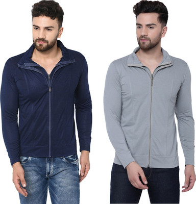 JB Jagoboy Solid Men Polo Neck Blue, Grey T-Shirt