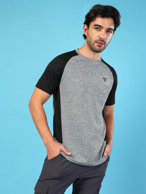 TECHNOSPORT Sporty Men Crew Neck Black T-Shirt