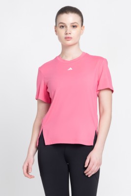 ADIDAS Printed Women Crew Neck Pink T-Shirt